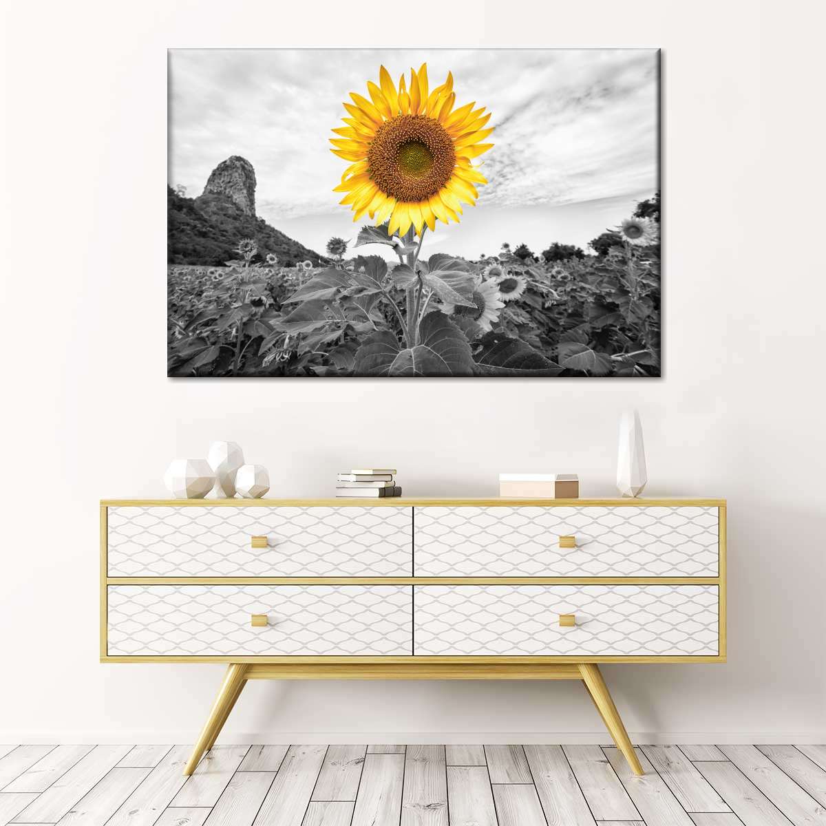 Pop Golden Sunflower Wall Art