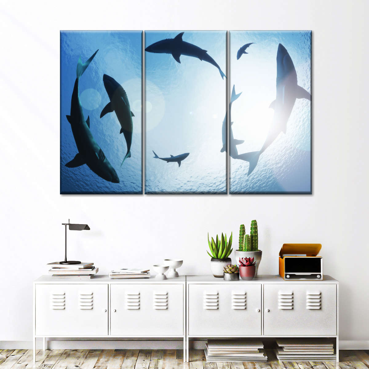 School Of Sharks Wall Art