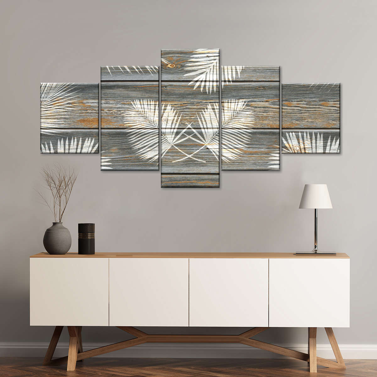 Wooden Palm Leaves Wall Art