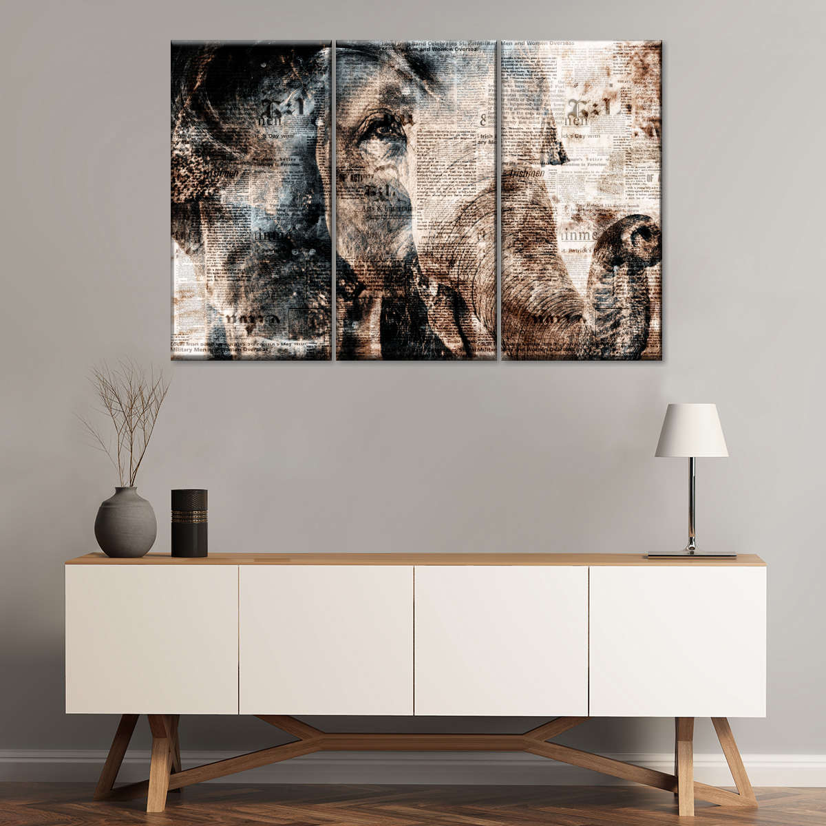 Textured Elephant Wall Art