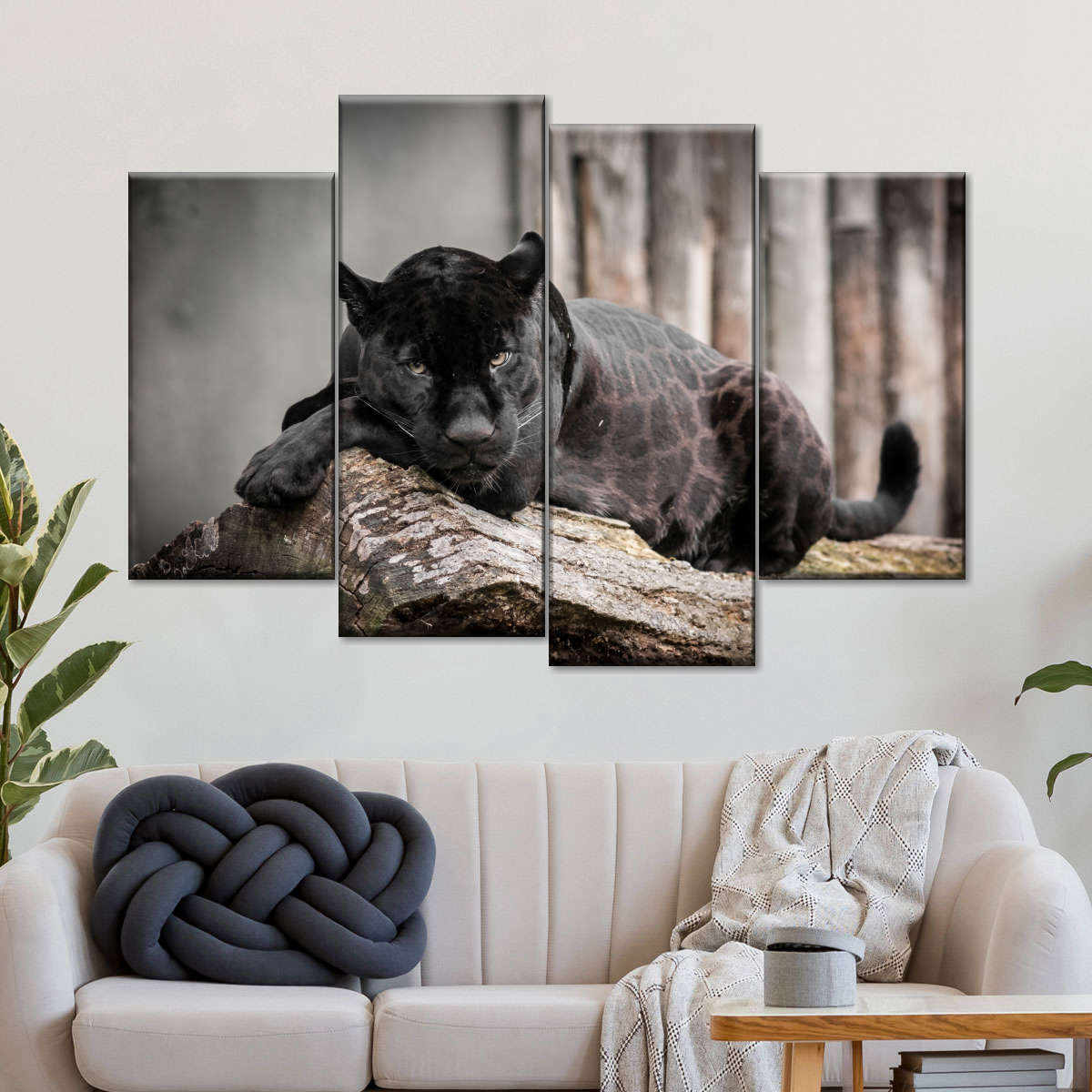 Lounging Black Panther Wall Art