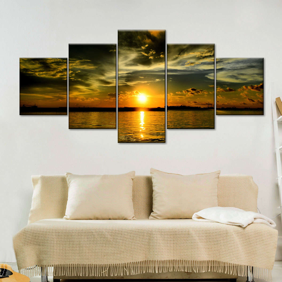 Glowing Beach Sunset Wall Art