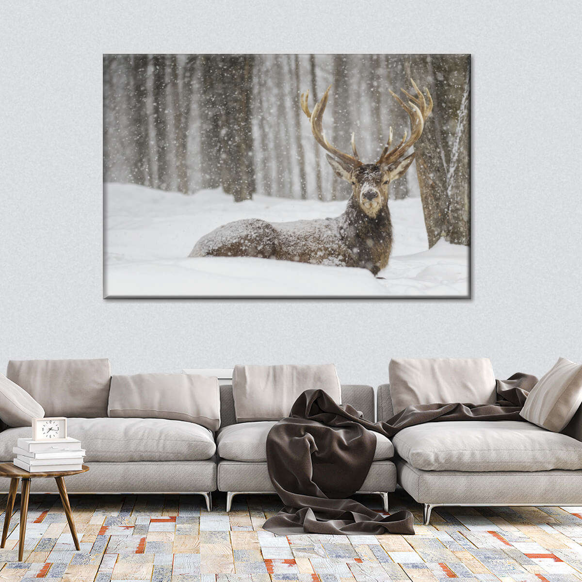 Snow Covered Elk Wall Art