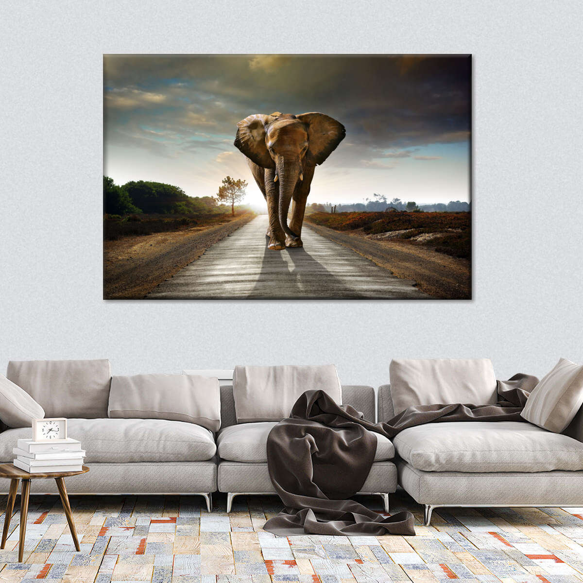 Walking Lone Elephant Wall Art