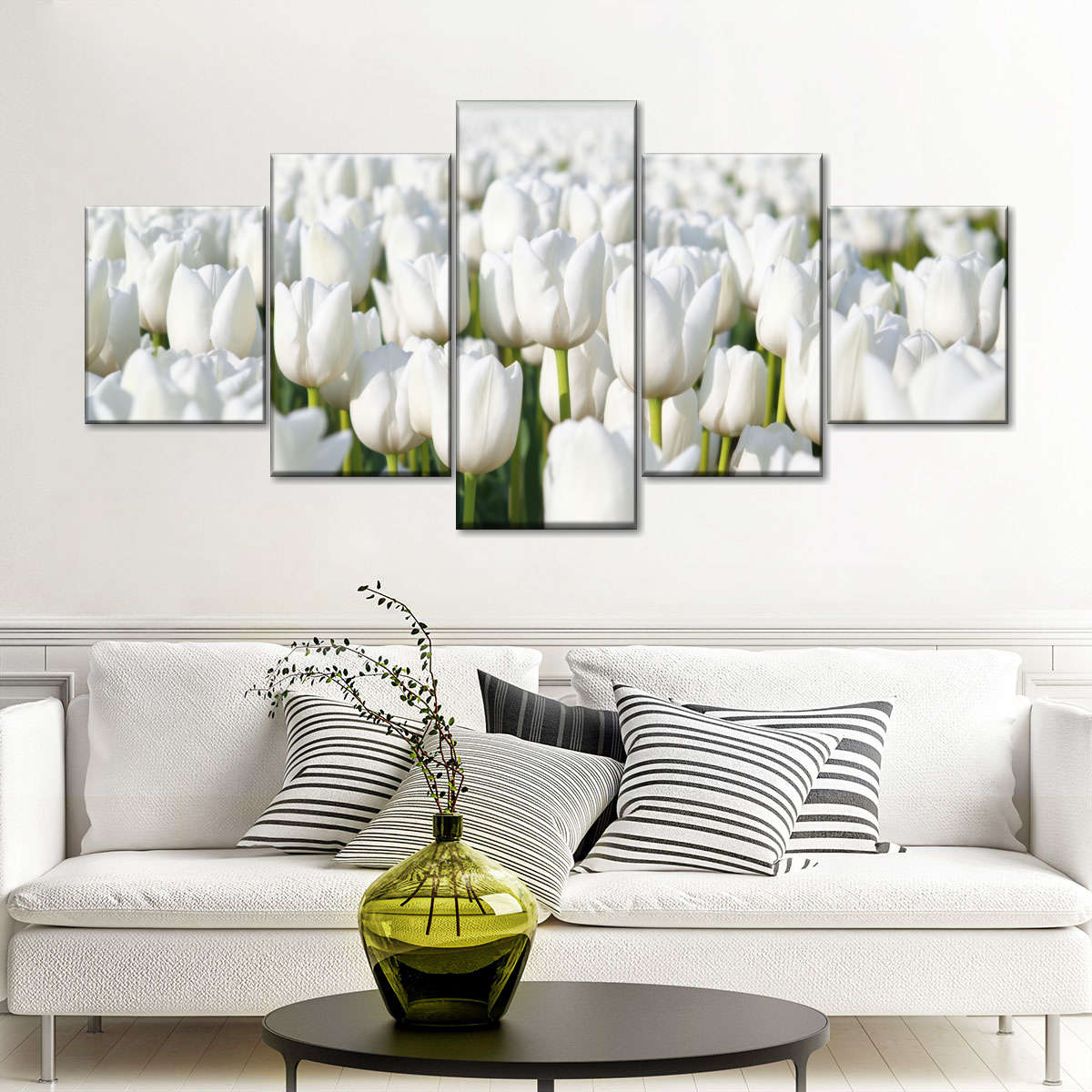 Endless White Tulips Wall Art