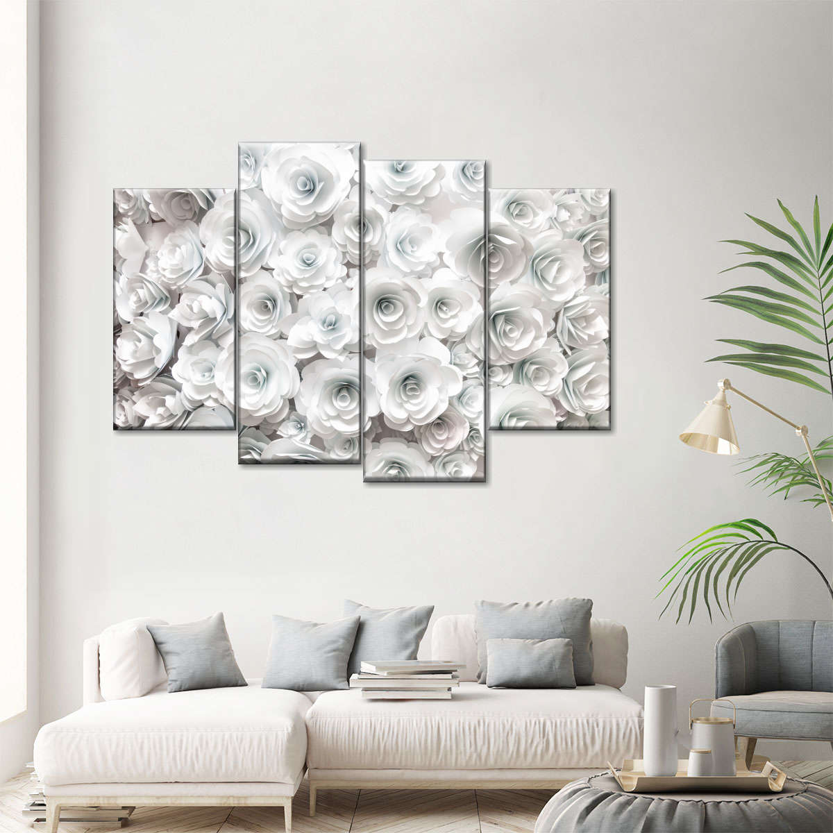 White Roses Wall Art