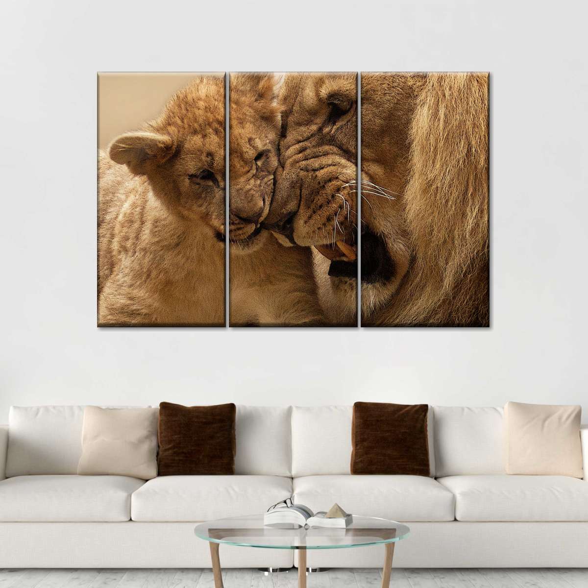 Bonding Lions Wall Art