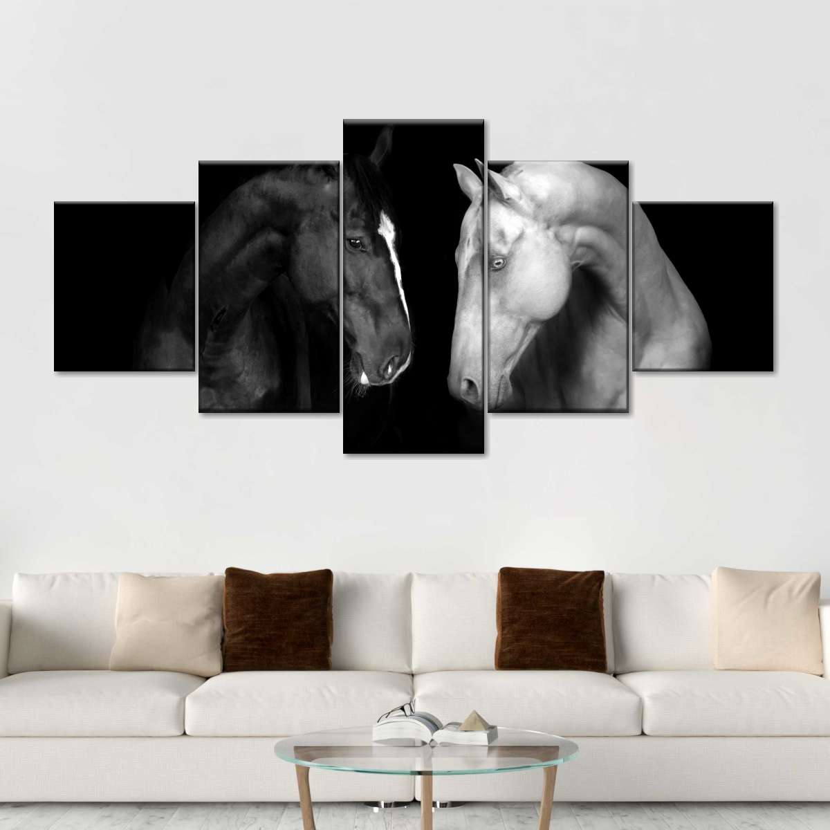 Monochromatic Horses Wall Art