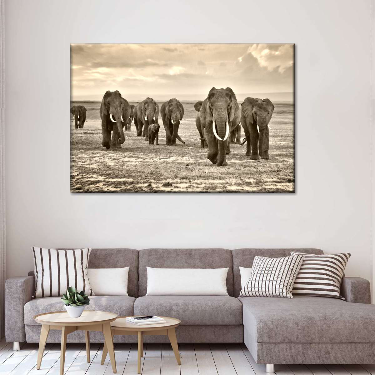 Herd Of Elephants Wall Art