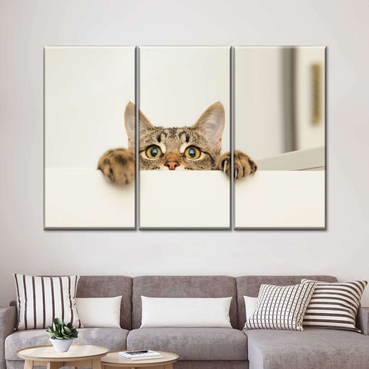 Peeking Young Cat Wall Art