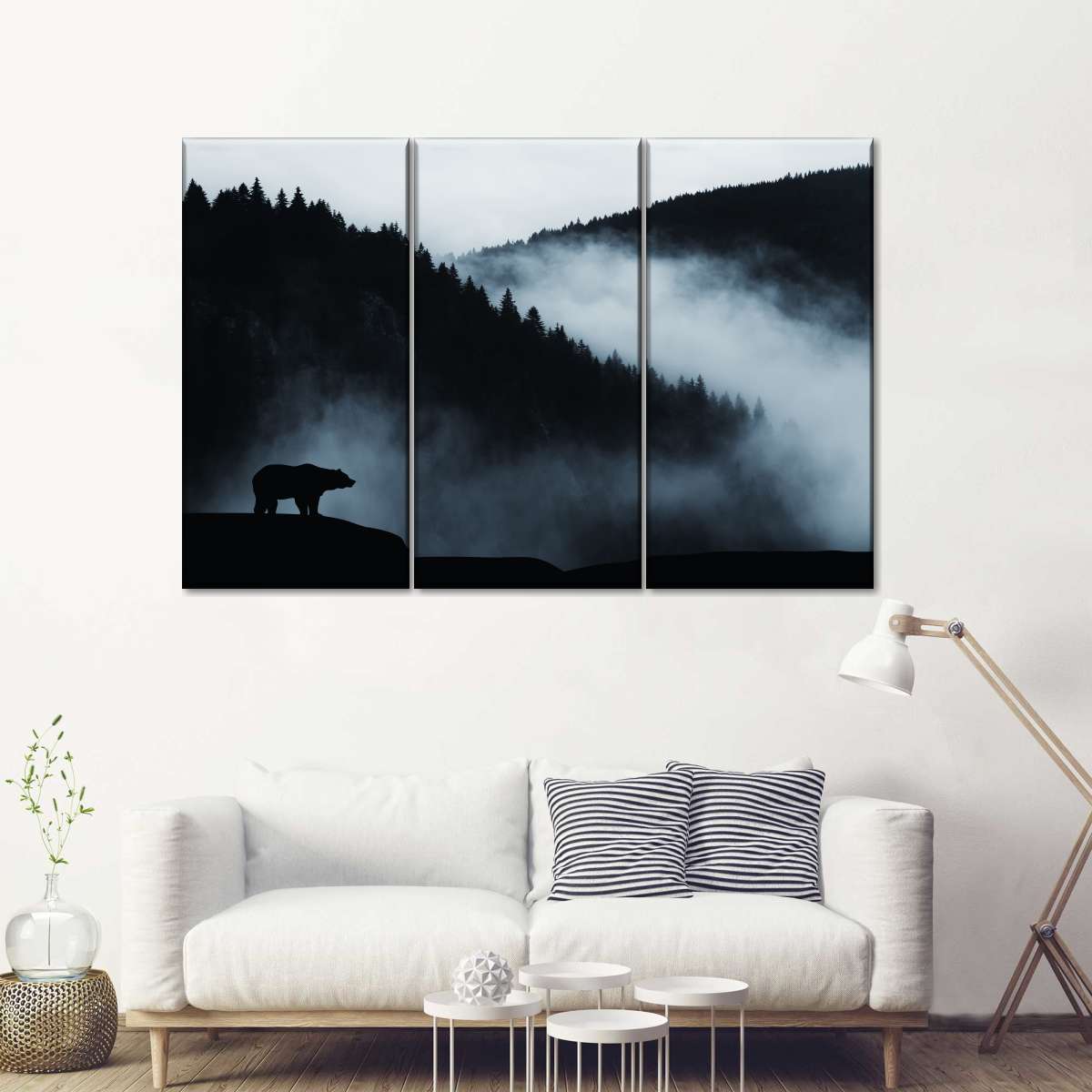 Foggy Mountain Bear Wall Art