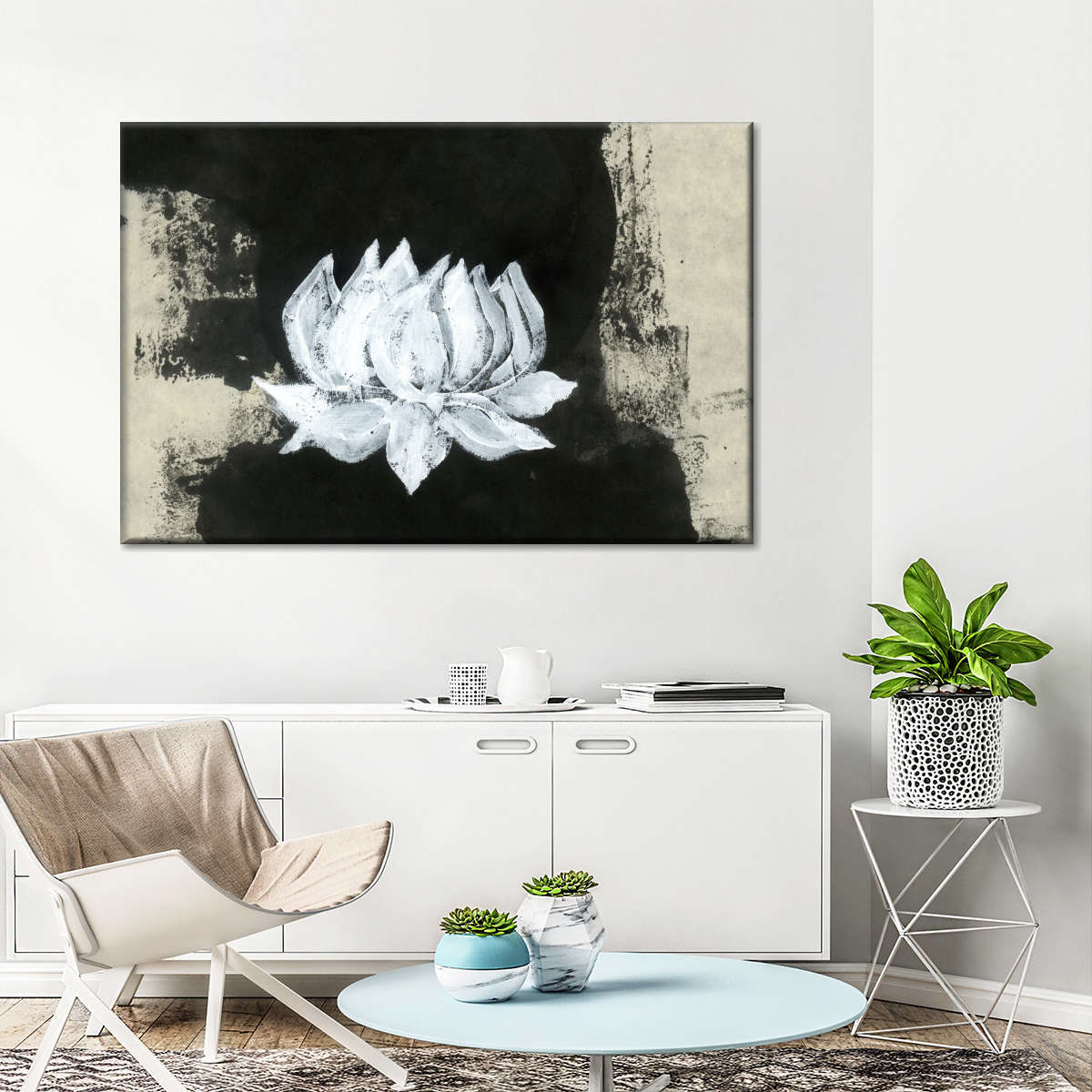 Black And White Floral Wall Art