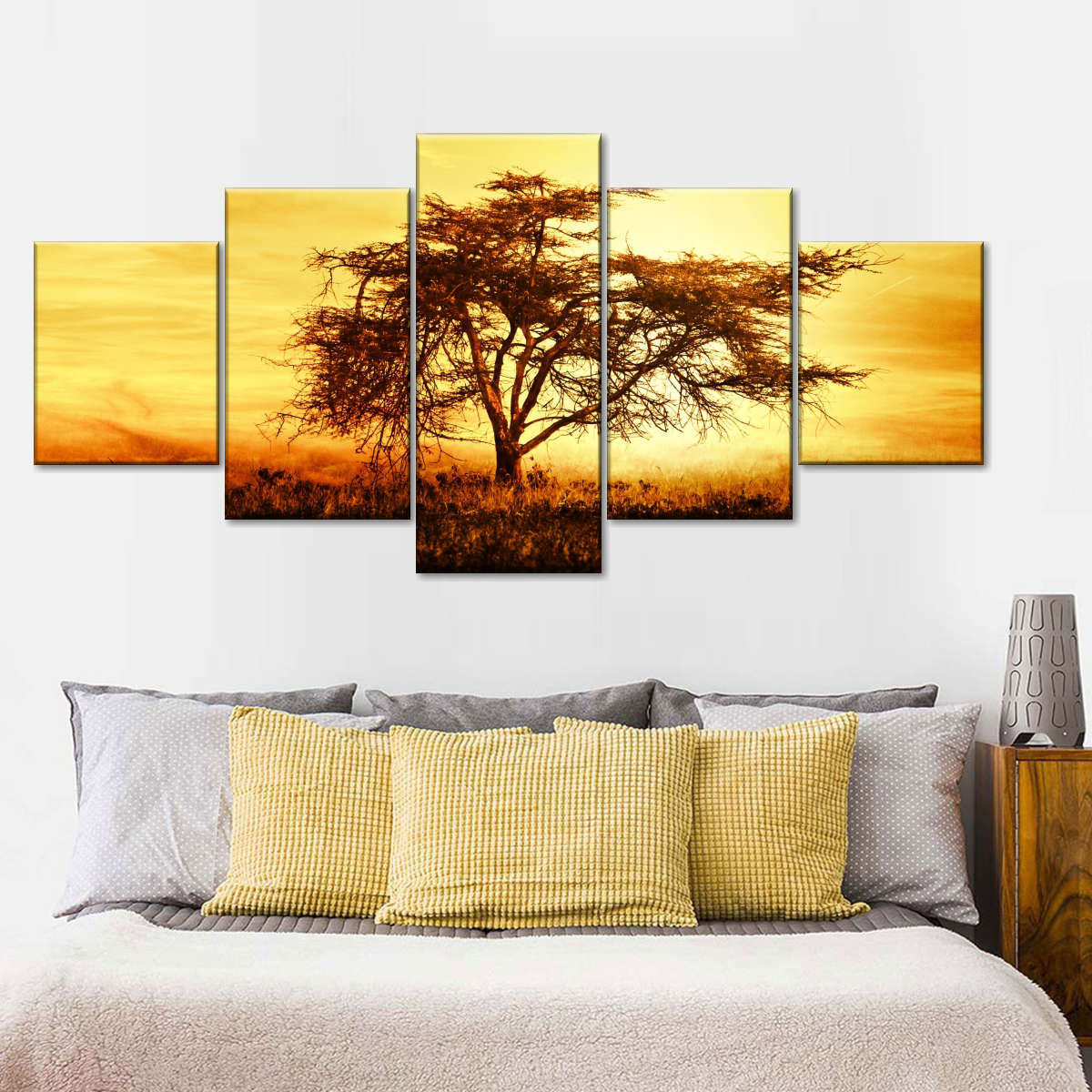 African Tree At Sunset Wall Art