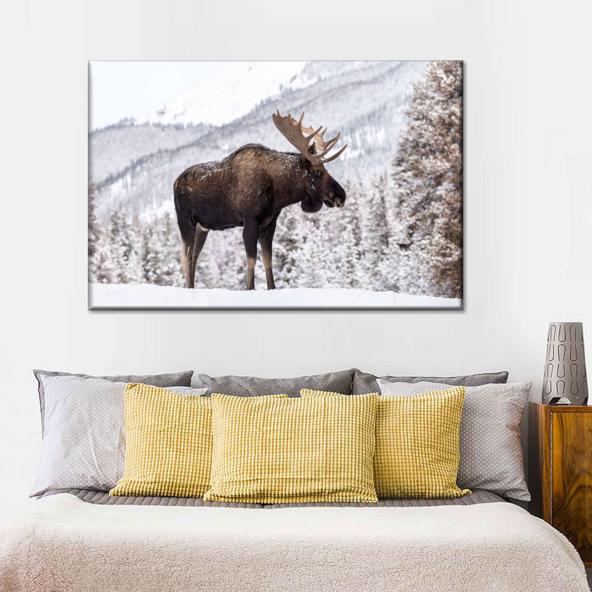 Snowy Moose Wall Art