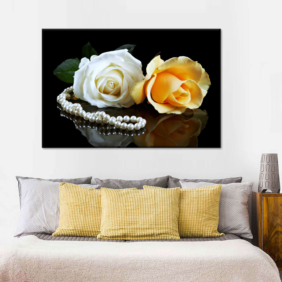 Pearls And Roses Wall Art