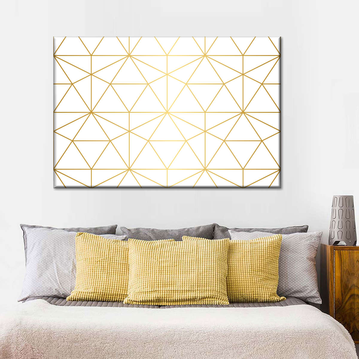 Golden Lattice Wall Art