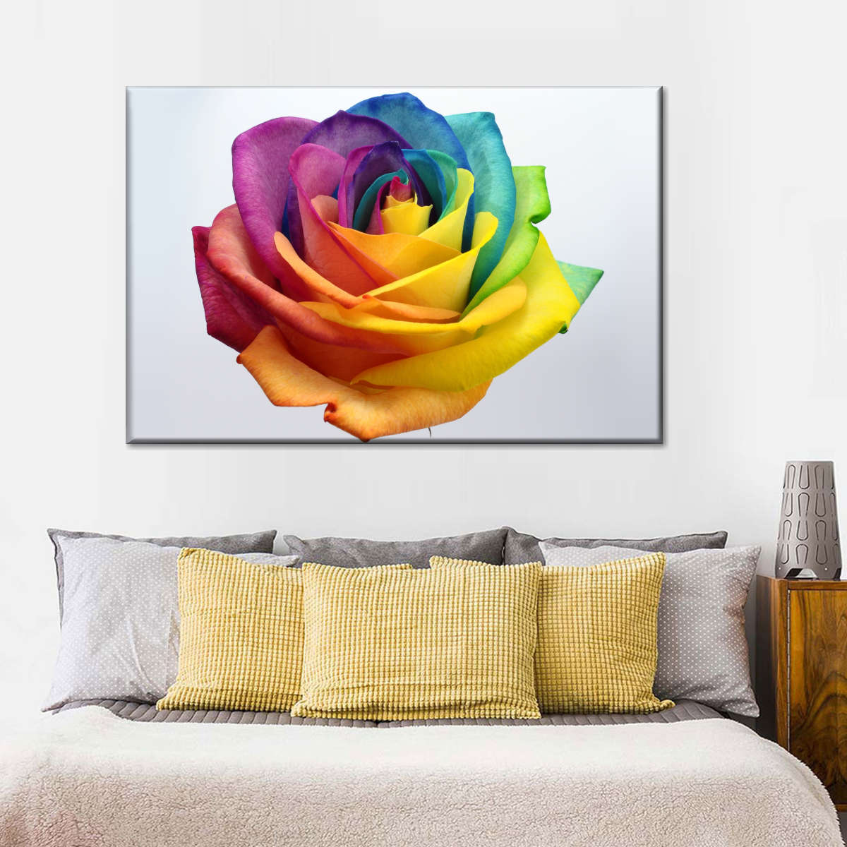 Rainbow Rose Wall Art