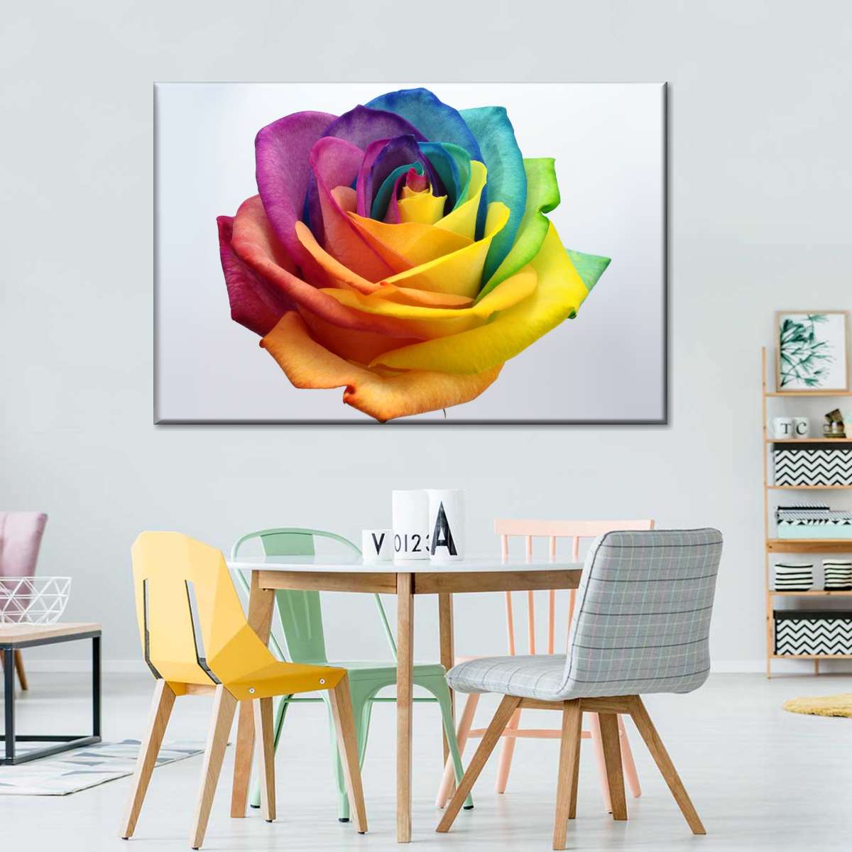 Rainbow Rose Wall Art