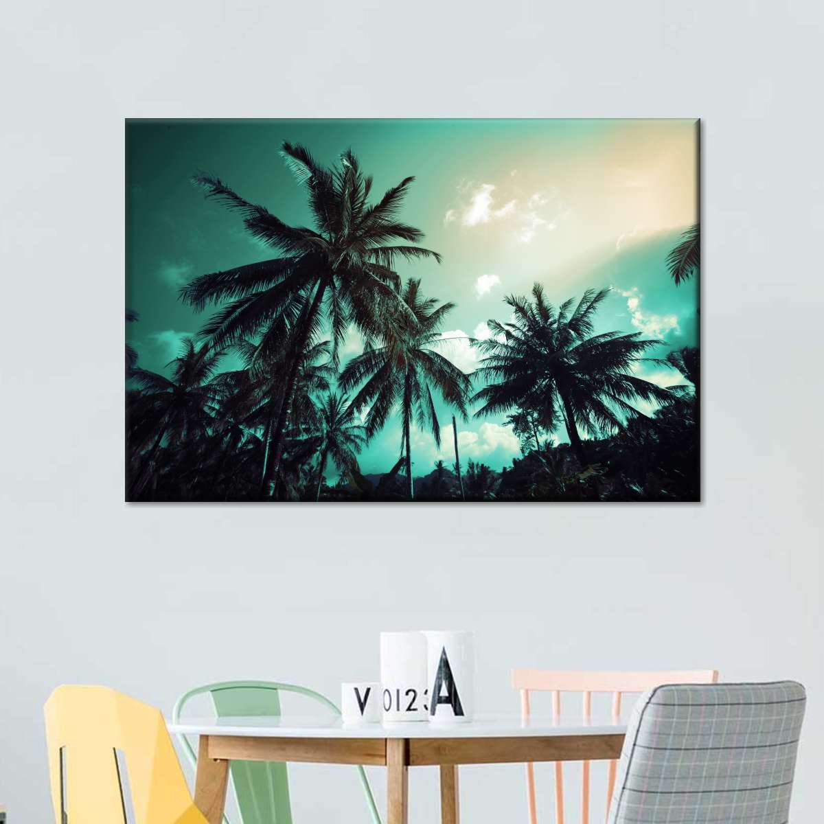 Retro Style Palm Trees Wall Art