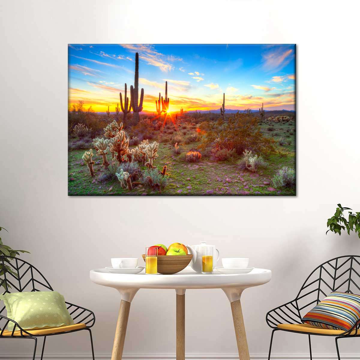 Desert Cactus Sun Ray Wall Art