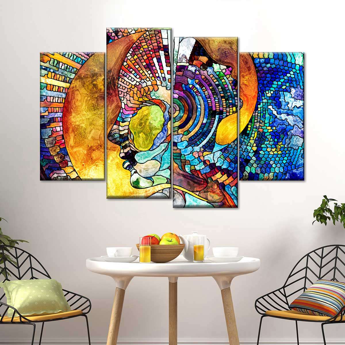 Stained Glass Abstract Figure Wall Art