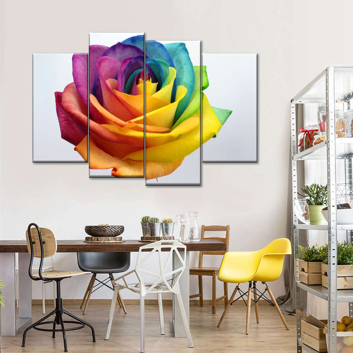 Rainbow Rose Wall Art