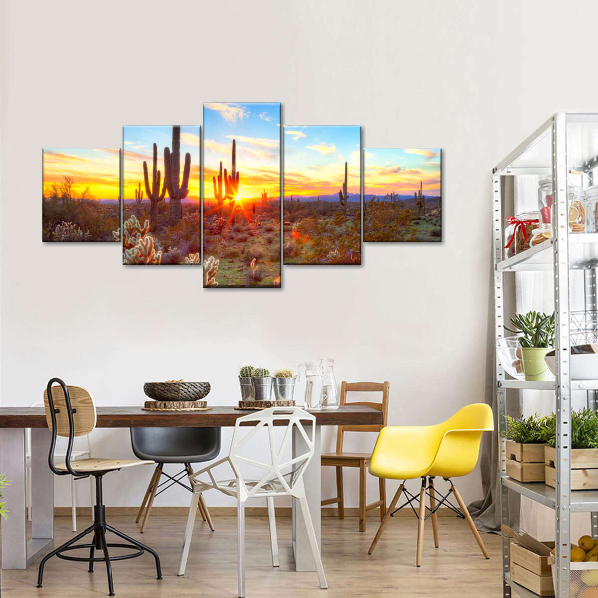 Desert Cactus Sun Ray Wall Art