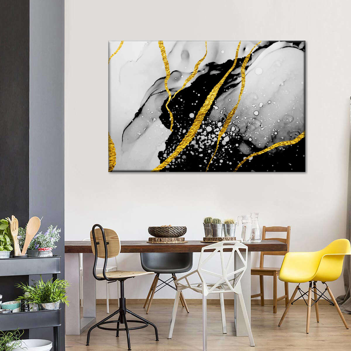 Gold Foil Abstract Wall Art