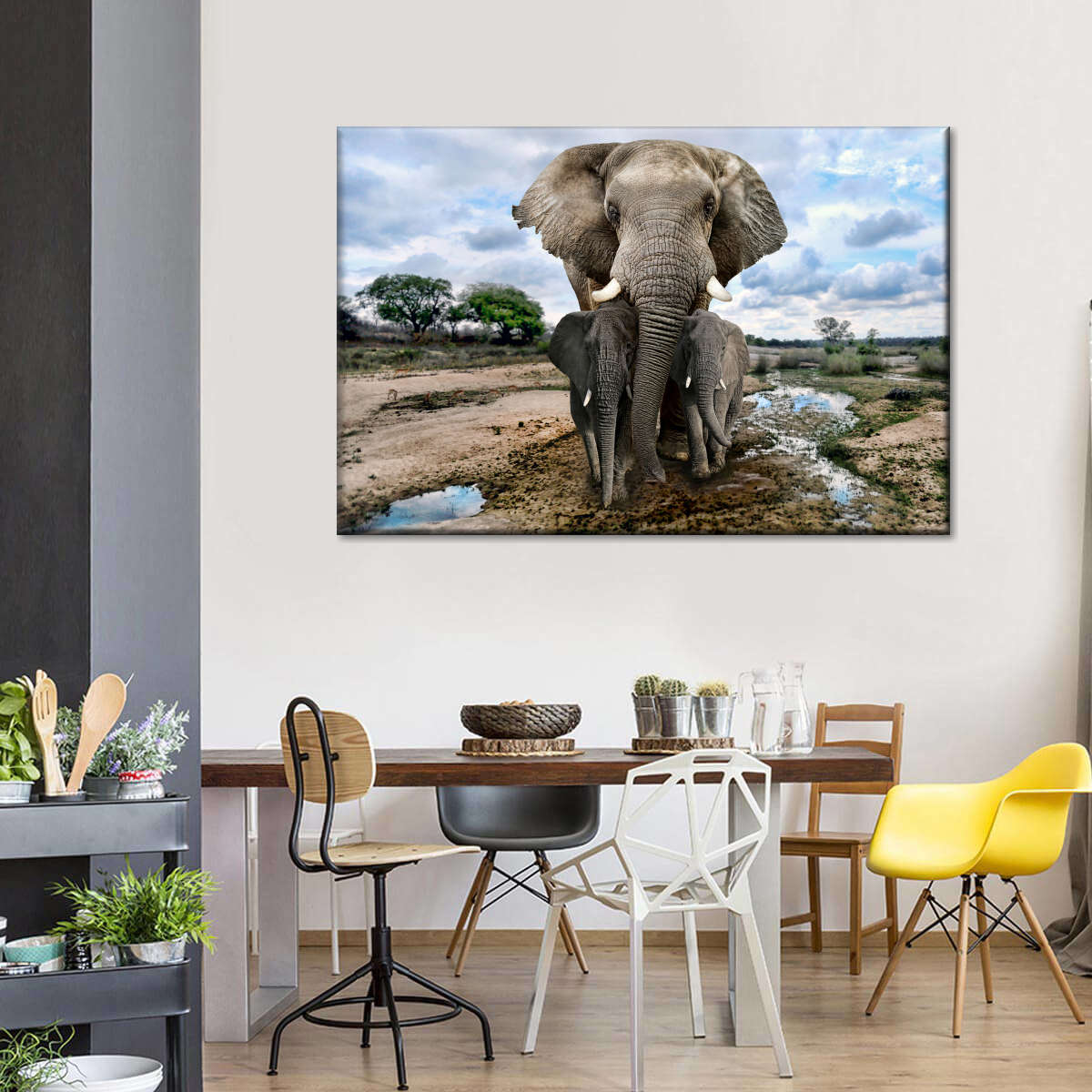 Safari Elephants Wall Art