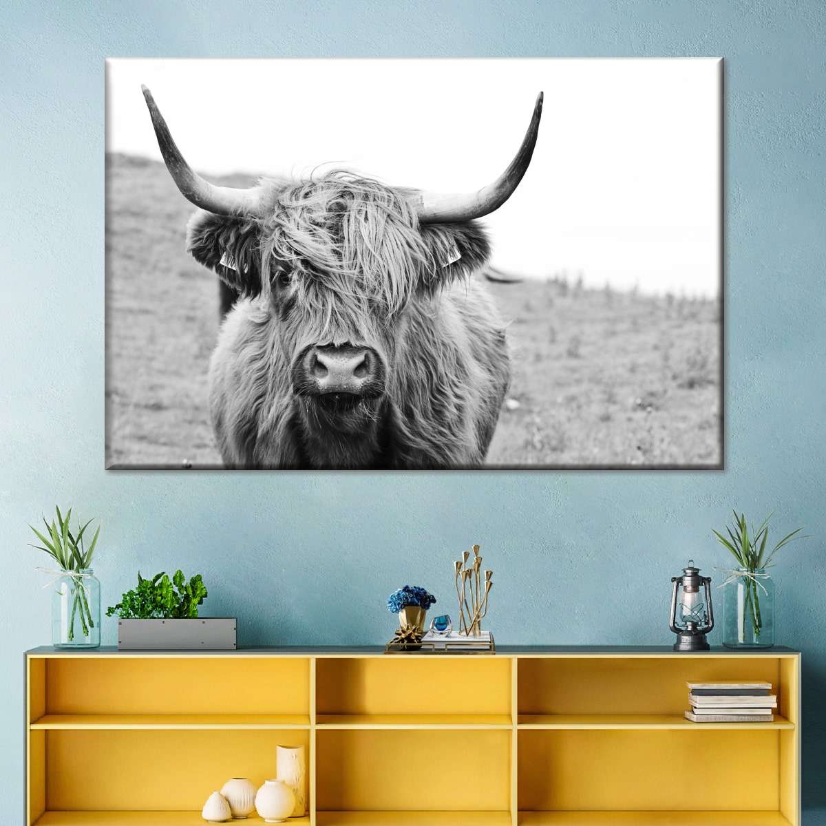 Solitary Highland Cow Wall Art