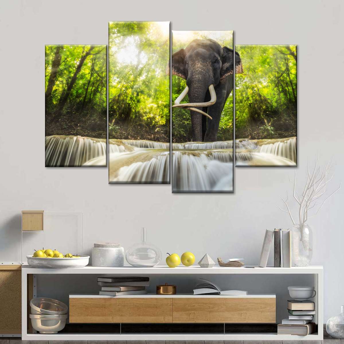 Waterfall Elephant Wall Art