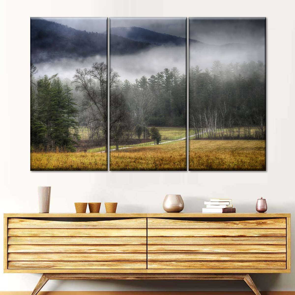 Cades Cove Fields Mist Wall Art