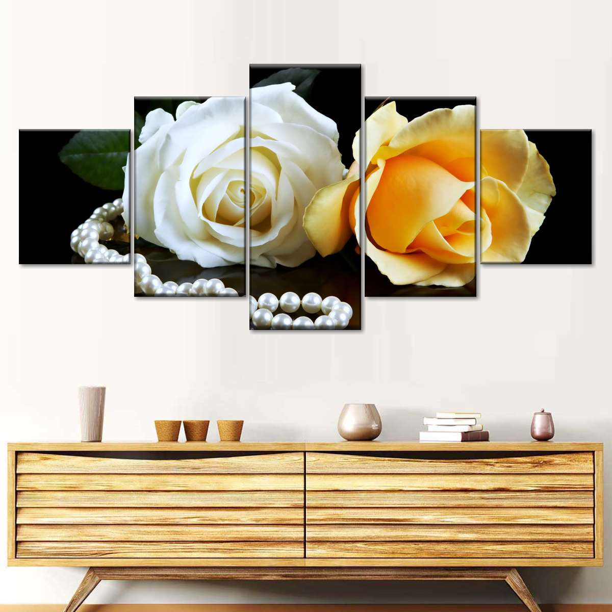 Pearls And Roses Wall Art