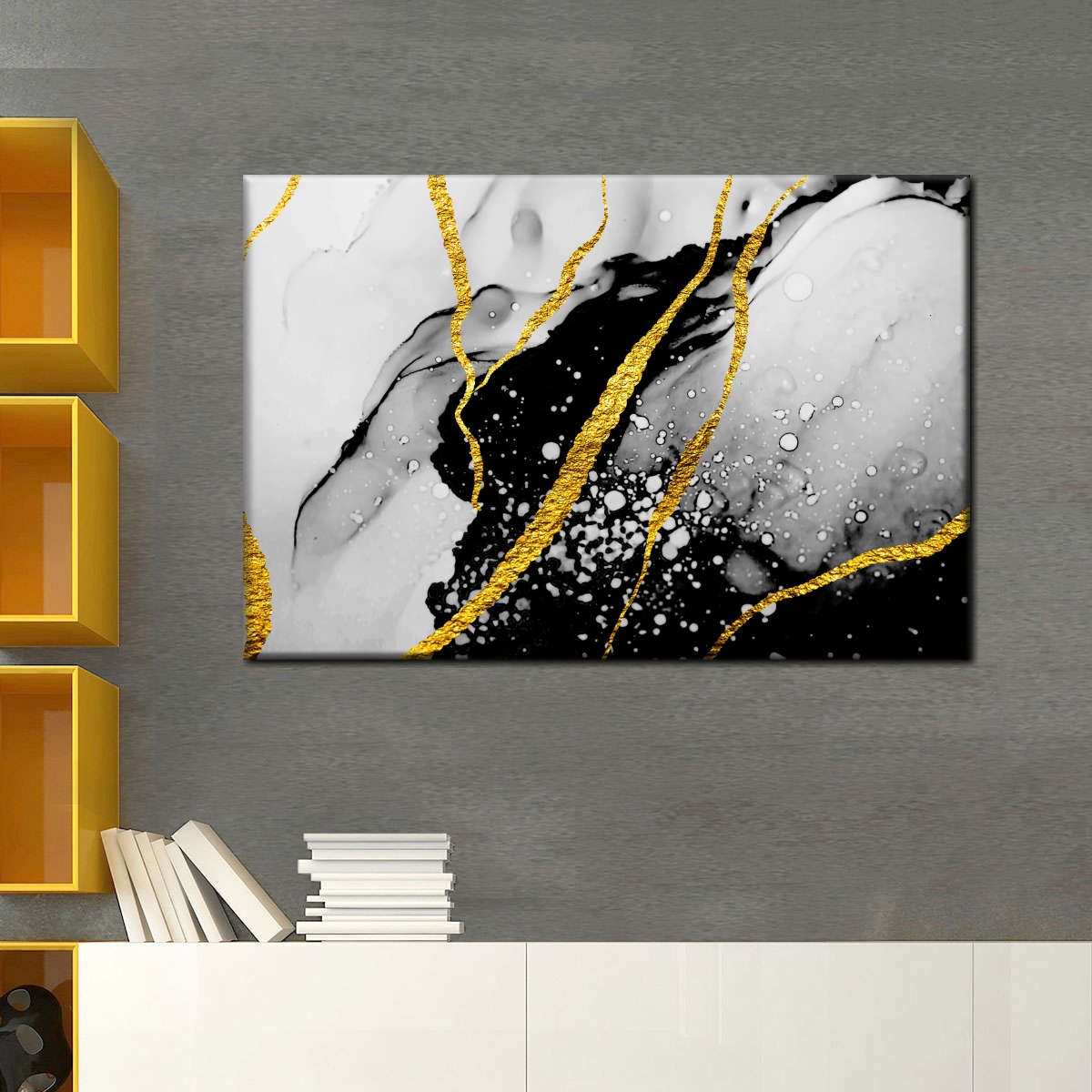 Gold Foil Abstract Wall Art