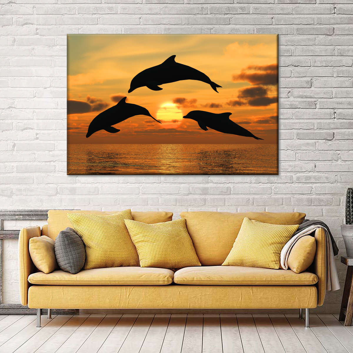 Flying Dolphins Wall Art