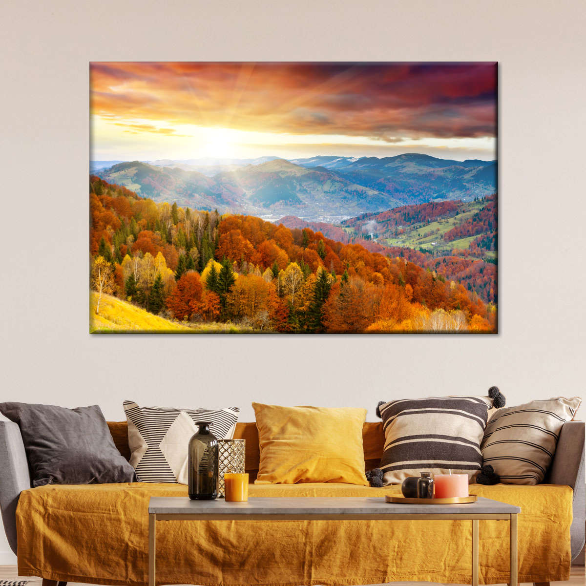 Mountain With Trees Wall Art