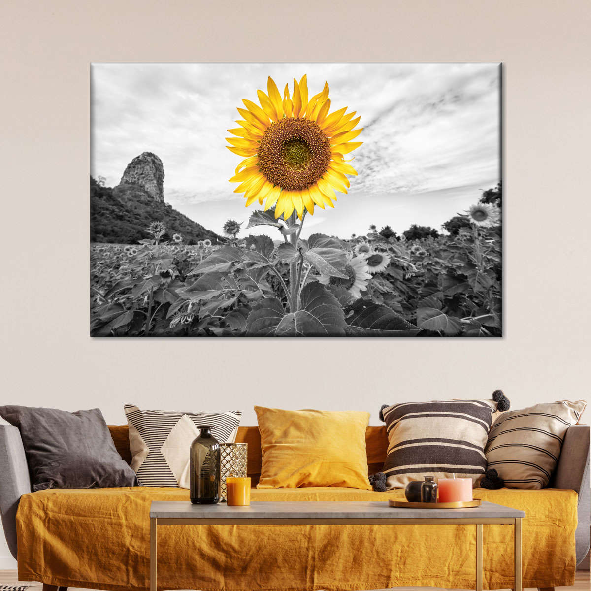 Pop Golden Sunflower Wall Art