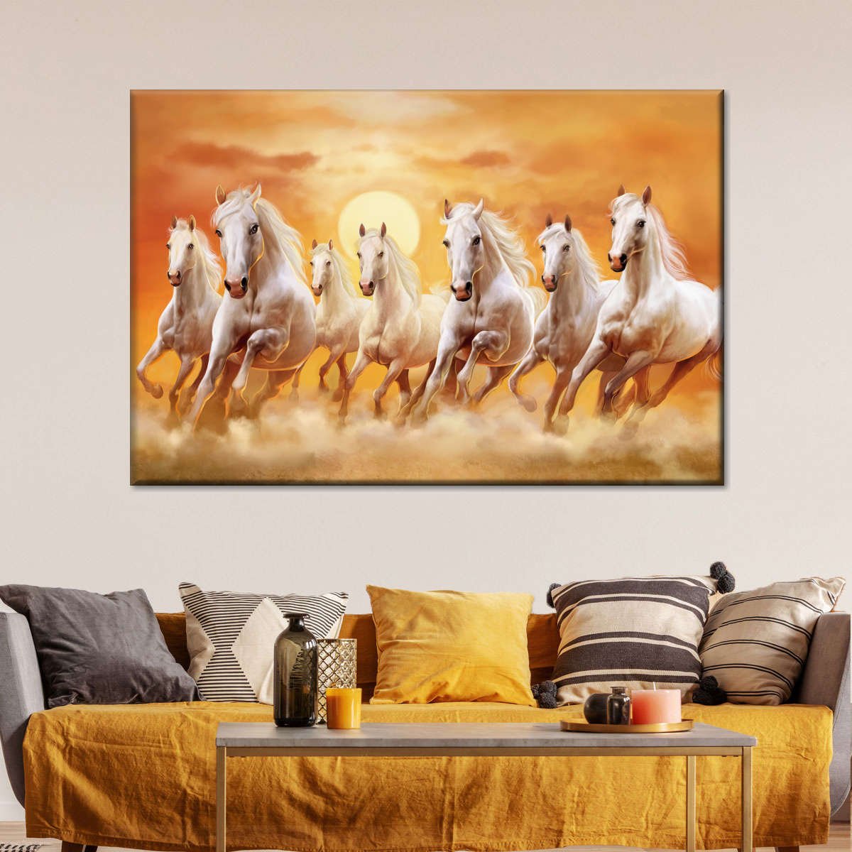 Seven Running Horses Wall Art