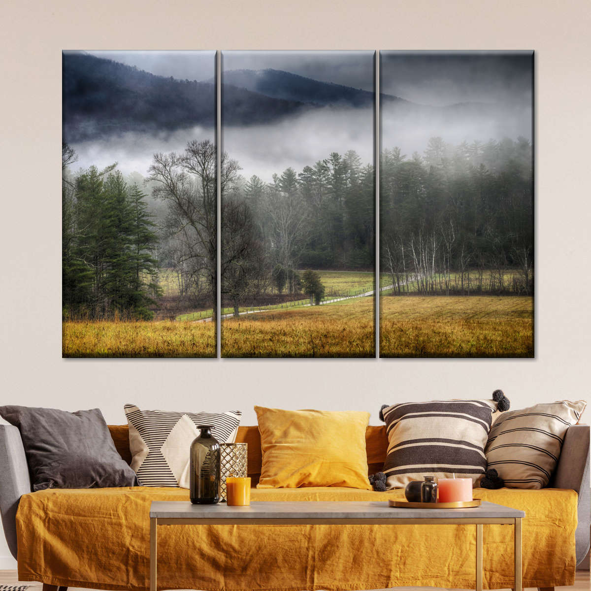 Cades Cove Fields Mist Wall Art