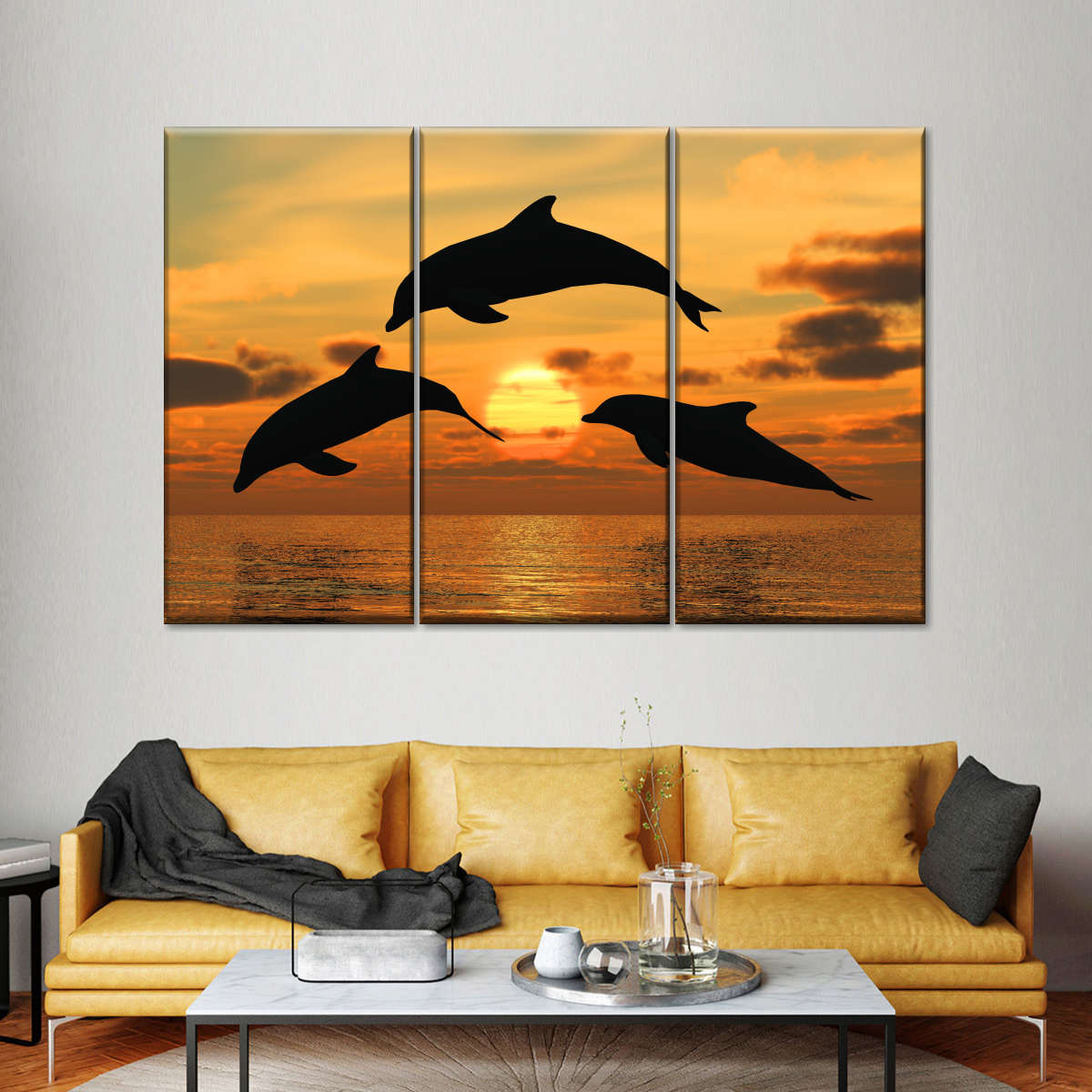 Flying Dolphins Wall Art