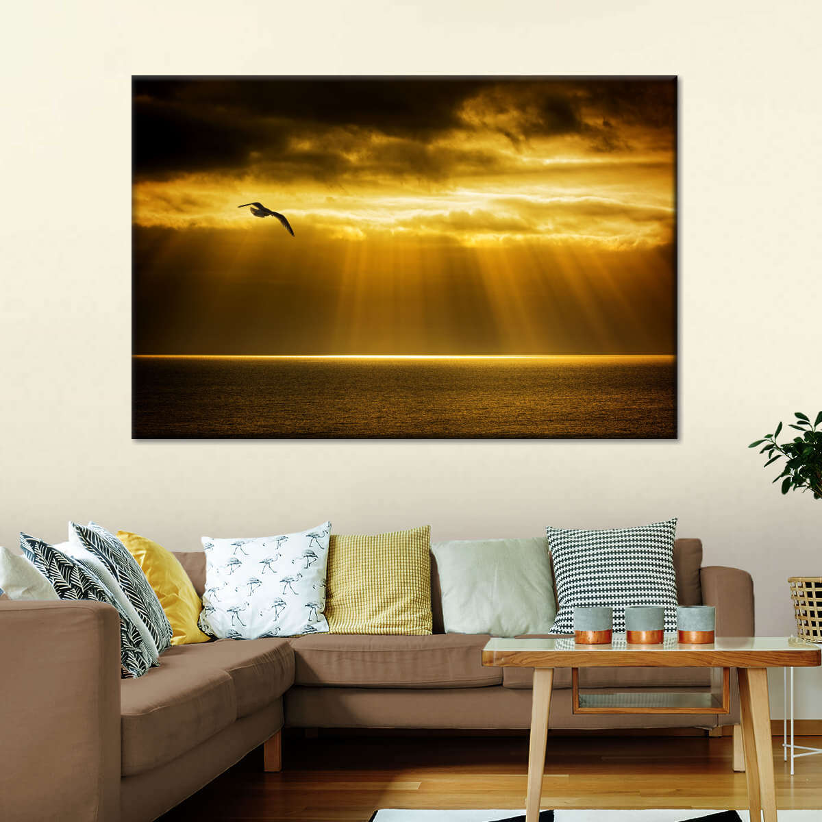 Golden Ocean Sky Wall Art