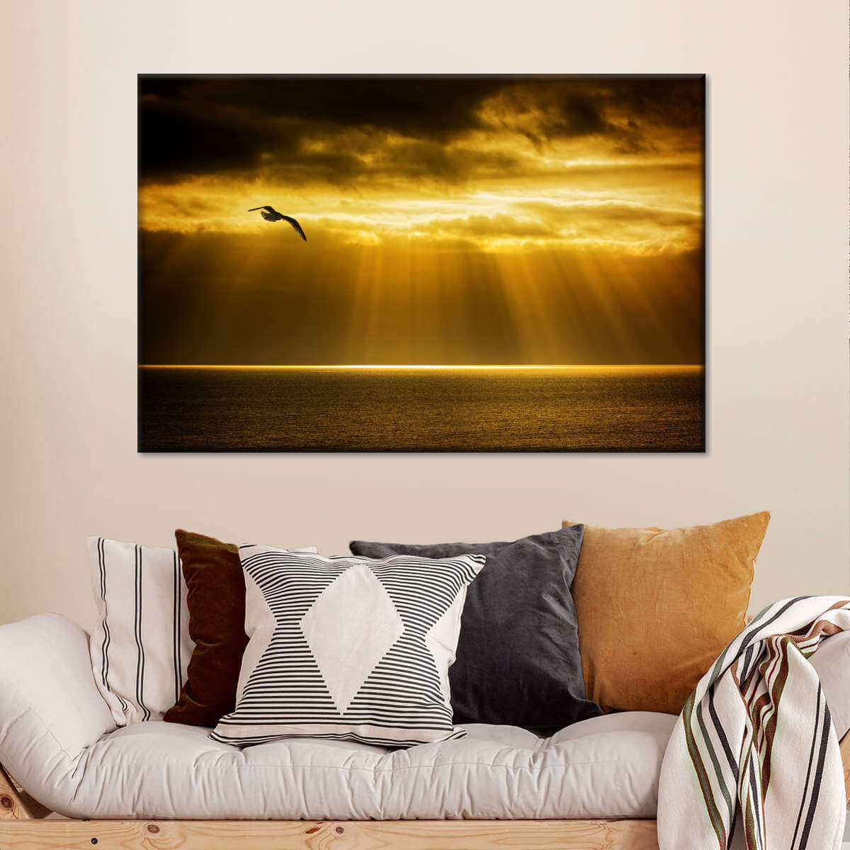 Golden Ocean Sky Wall Art