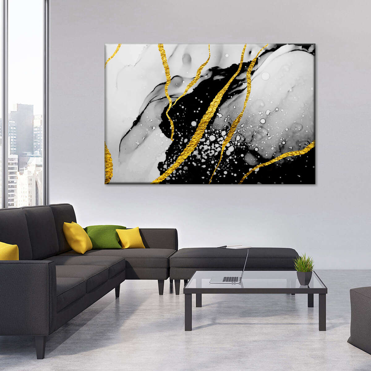 Gold Foil Abstract Wall Art