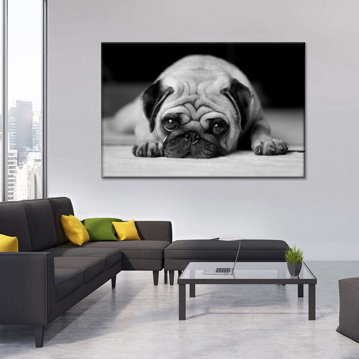 Sad Pug Wall Art