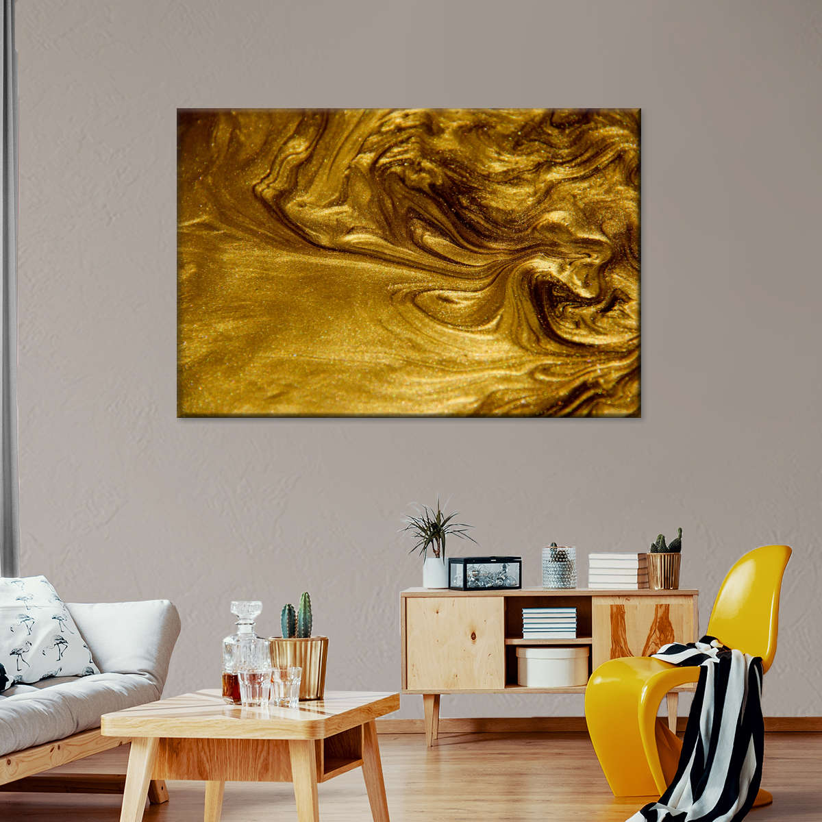 Gold Liquid Wall Art