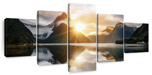 Milford Sound Mountain Sunrise Wall Art