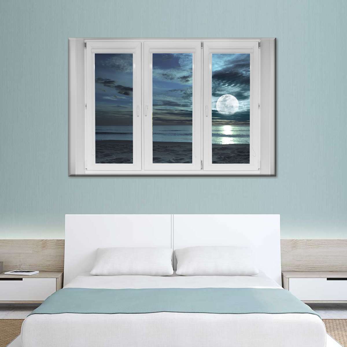 Window To Moonlit Beach Wall Art