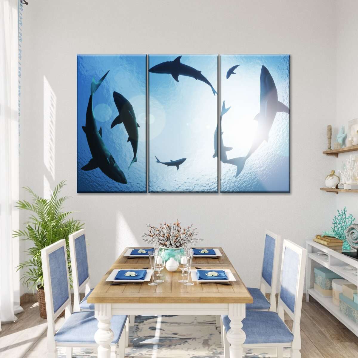 School Of Sharks Wall Art