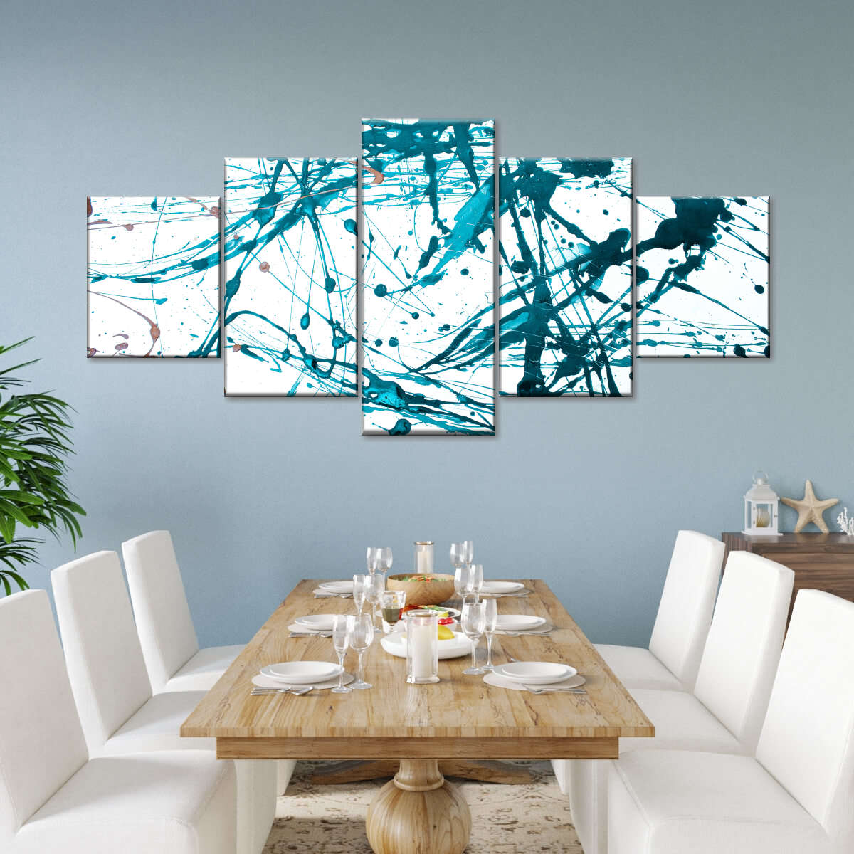 Teal Abstract Wall Art