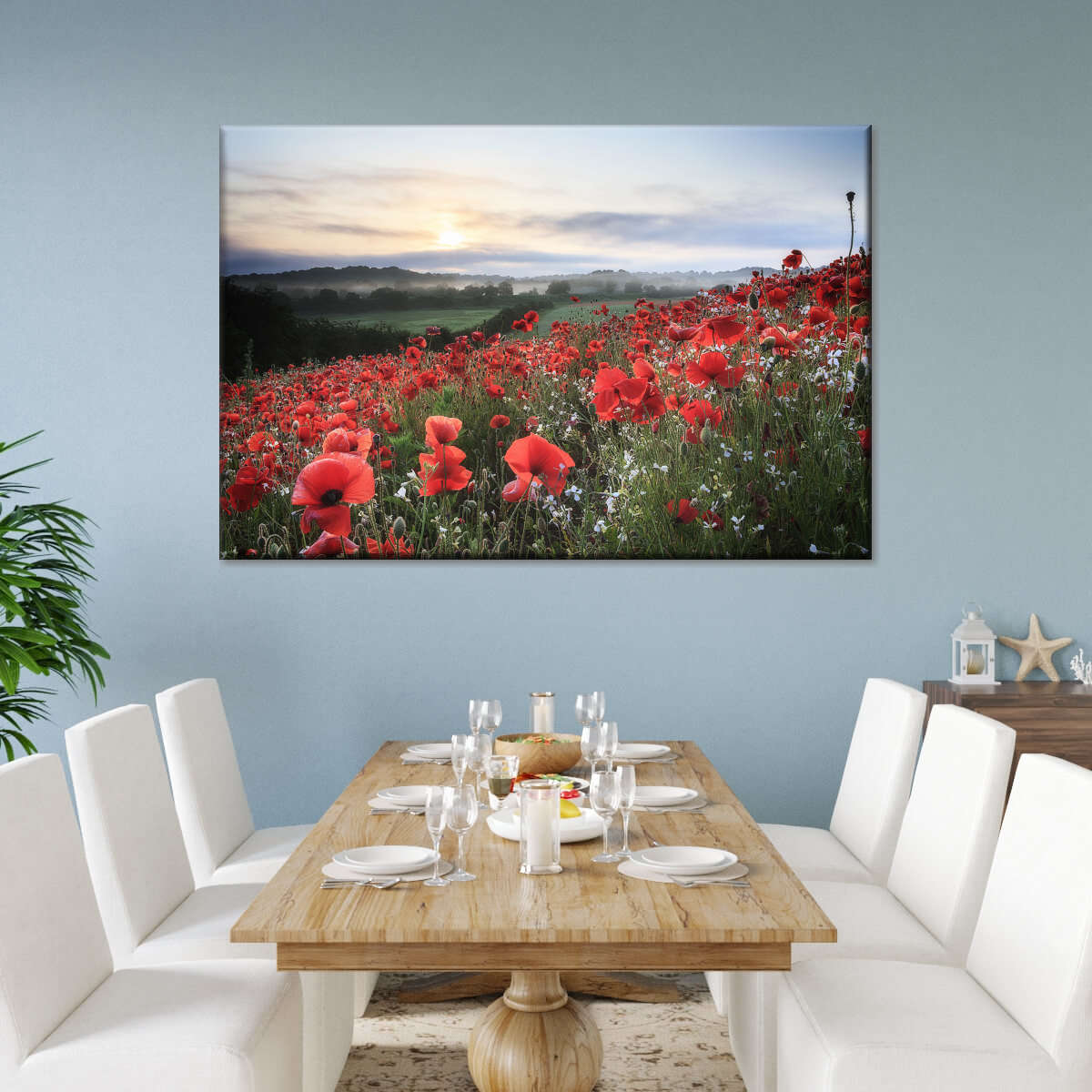 Field Of Red Poppies Wall Art